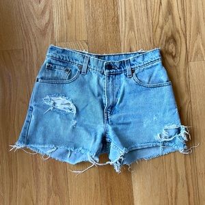 Levi’s vintage distressed denim shorts